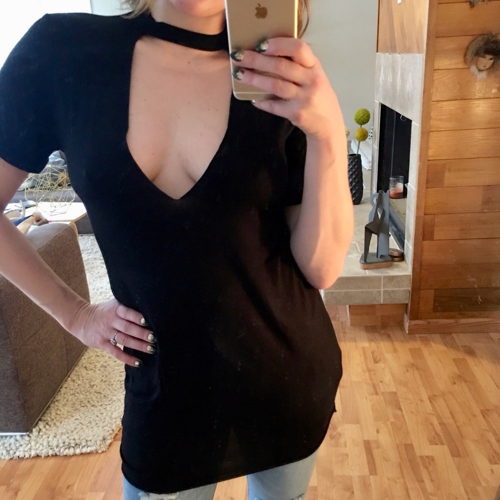 Plunge Deep-V Choker Tunic